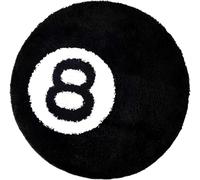 Jannlimt Tapis De Billard 8 Boules, Tapis Rond Noir De 32 Pouces pour Les DéCorations De 8 Boules, Tapis De Table De Billard De 8 Boules, Paillasson Doux pour Les DéCorations De FêTe,40IN