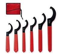 JANNO Lot de 6 clés à molette, kit d'outils de réglage avec gants de travail, clé à choc universelle robuste pour système de suspension et réglage des chocs