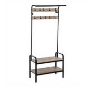 Jano Penderie en bois et métal 10 niveaux avec 6 crochets
