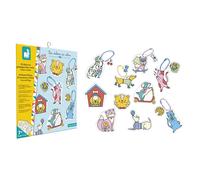 Janod Kit loisir créatif enfant Coffret 10 décos Plastique Fou – Chiens & Chats – Dès 6 ans