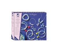 Janod - 11 Bijoux Phosphorescents à Créer - 8 Bracelets + 2 Bagues + 1 Collier + 500 Perles Rocaille - Brille dans la Nuit - Kit Loisir Créatif Enfant - Dès 6 Ans