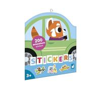 Janod - 200 Gommettes - Stickers Autocollants - Thème Véhicules - Dès 3 Ans et + - Loisir Créatif Enfant - Apprentissage Motricité Fine et Concentration - J09196