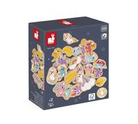 Janod - 24 magnets en bois aimantés J09645 - Licornes et dragons - Jeu magnétique dès 2 ans