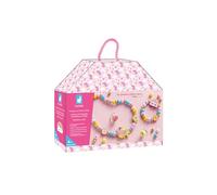 Janod – Boîte Rainbow Land – 4 bijoux en bois à créer – Multicolore