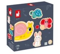 Janod Puzzle évolutifs Jardin 4 animaux Multicolore G