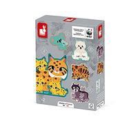Janod - 5 Puzzles Evolutifs Animaux 2 à 6 Pièces - Jouet d'Eveil Premier Age - Observation et Coordination - Fabriqué en France - Partenariat WWF® - Carton Certifié FSC® - Dès 2 ans, J08625