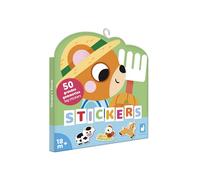 Janod - 50 Grandes Gommettes pour Enfants Dès 18 Mois - Format 7x8cm - Stickers Autocollants Thème Animaux de la Ferme - Pré-découpées pour Faciliter la Préhension - Développement Créativité - J09188