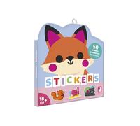 Janod - 50 Grandes Gommettes pour Enfants Dès 18 Mois - Format 7x8cm - Stickers Autocollants Thème Animaux - Pré-découpées pour Faciliter la Préhension - Développement Créativité - 18 Mois +