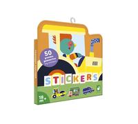 Janod Gommettes pour enfants J09191 – 50 grandes 7×8 cm véhicules chantier, pré-découpées 18 mois+