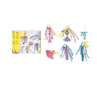 Janod – Kit créatif 6 bijoux de sacs à créer – Perles colorées, fils macramé – Multicolore