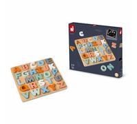 JANOD Alphabet Puzzle Jouet en Bois Double Face Tableau Noir Adapté 2-6 Ans