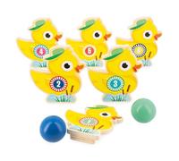 Janod, Applepop, Quilles Canards en Bois FSC, Jeu de Lancer, Dès 3 Ans | 6 Quilles Numérotées et 2 Boules en Bois, Jeu d'Adresse Familial, Développe la Coordination Main-Œil