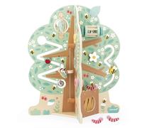 Janod - Arbre Educatif Bébé en Bois 20 activités - Forme d'arbre avec Odeur Pomme à Sentir - Engrenages, Loopings, Labyrinthes, Descendeurs et Autres - Développe la Motricité Fine - Dès 1 an