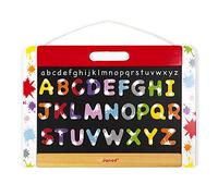 Janod - Ardoise Murale pour Enfant en Bois Splash - Double Face - 26 Magnets Incluses - Apprentissage Ecriture et Lecture - Dès 3 Ans, J09613
