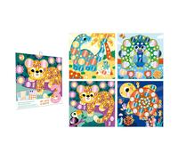 Janod – Gommettes rondes effet métalisées – 4 tableaux + 4 planches – 3 tailles – Dès 3 ans