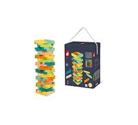 Janod - Baril de Construction en Bois 60 Pièces - Jeu de Construction - Apprentissage Motricité Fine et Concentration - Bois Hetre Massif Certifié FSC - Peint l'eau - Dès 4 Ans, J08300