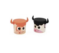 Janod boîte sonore de vache jouet avec cornes multicolores