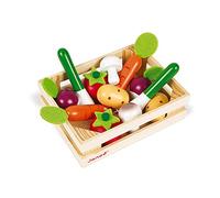 Janod - Cagette 12 Légumes en Bois - Accessoire Dinette, Cuisine et Marchande - Jouet d'Imitation - Dès 3 Ans, J05611