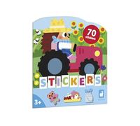 Janod - Cahier de Stickers Dès 18 Mois - Thème Ferme - 12 Pages à Décorer - 8 Pages de Gommettes Repositionnables - Loisir Créatif Enfant - Apprentissage Motricité Fine & Concentration