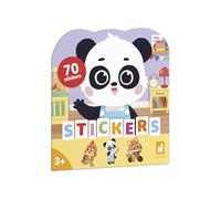 Janod - Cahier de Stickers Dès 18 Mois - Thème La Journée - 12 Pages à Décorer - 8 Pages de Gommettes Repositionnables - Loisir Créatif Enfant - Apprentissage Motricité Fine & Concentration