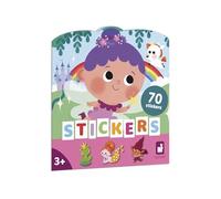 Janod - Cahier de Stickers Dès 18 Mois - Thème Pays Magique - 12 Pages à Décorer - 8 Pages de Gommettes Repositionnables - Loisir Créatif Enfant - Apprentissage Motricité Fine & Concentration