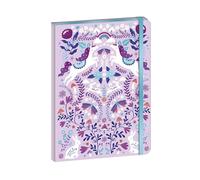 Janod - Carnet de Notes avec Elastique - 144 Pages - Thème Licorne - Format A5 - Papeterie - Cadeau de Papeterie Licorne pour Fille - 6 Ans et + - J08932, Violet, Bleu