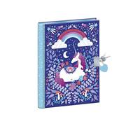 Janod - Carnet Secret Licorne 128 Pages - Cadenas Cœurs et 2 Clefs - Journal Intime Fille - 128 Pages Lignées - Format A5 - Cadeau de Papeterie Licorne - 6 Ans et + - J08936