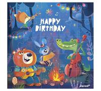 Janod - Carte Anniversaire Puzzle - Carte Cadeau Puzzle 25 Pièces Forêt + 1 Carte + 1 enveloppe - Idéal Cadeau Anniversaire, Carte vœux - Dès 3 Ans
