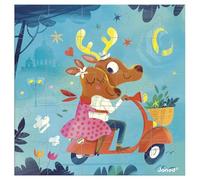 Janod - Carte de Vœux Puzzle - Carte Cadeau Puzzle 25 Pièces Dolce Vita + 1 Carte + 1 enveloppe - Idéal Carte Anniversaire, Carte vœux - Dès 3 Ans