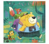 Janod - Carte de Vœux Puzzle - Carte Cadeau Puzzle 25 Pièces Randonnée + 1 Carte + 1 enveloppe - Idéal Carte Anniversaire, Carte vœux - Dès 3 Ans