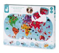 Janod - Carte des Exporateurs de Bain pour Petits Aventuriers - 28 Pièces en Mousse Waterproof - Jouets Bain pour Bebe Enfant - Manipulation et Dextérité - Dès 3 Ans, J04719