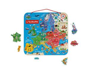 JANOD-Carte d'Europe magnétique avec 40 magnets Juratoys