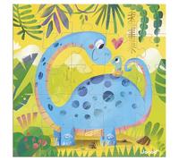 Janod, Carte Puzzle Dinosaure Maman Bébé 25 Pièces en Carton FSC, Dès 3 Ans | Carte à Assembler et Personnaliser, Cartonnette Lignée Pour Écrire ou Dessiner, Enveloppe Incluse, Fabriquée en Pologne