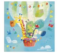 Janod, Carte Puzzle Vol en Montgolfière 25 Pièces en Carton FSC, Dès 3 Ans | Carte à Assembler et Personnaliser, Cartonnette Lignée Pour Écrire ou Dessiner, Enveloppe Incluse, Fabriquée en Pologne