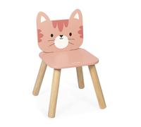 Janod, Chaise Enfant Chat en Bois FSC, Dès 18 Mois | Assise de 25,5 cm, Bois de Pin et Panneaux MDF, Dimensions 31,8 x 31,8 x 47 cm, Thème Animal Familier