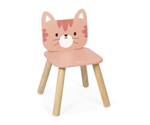 Janod, Chaise Enfant Chat en Bois FSC, Dès 18 Mois | Assise de 25,5 cm, Bois de Pin et Panneaux MDF, Dimensions 31,8 x 31,8 x 47 cm, Thème Animal Familier
