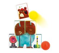 Janod - Chamboule Tout Enfant Applepop - Jeu d'Adresse - 6 Boîtes en Métal + 2 Balles en Mousse - Jeu d'Extérieur - Développe Dextérité et Concentration - Dès 3 Ans,J03359