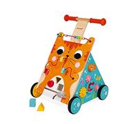 Janod, Chariot Multi-Activités Chat, Dès 12 Mois | 8 Activités, Poignée Réglable de 47 à 53 cm, Frein Amovible, Boîte à Formes, Descendeur et Boulier