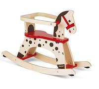 Janod, Cheval à Bascule Caramel en Bois, Dès 1 An | Système Anti-Bascule, Protection Amovible, Assise à 30 cm, Jeu d'Équilibre et Motricité Globale