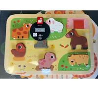 Janod Puzzle Chunky À la Ferme – Bois FSC – 7 pièces Multicolore