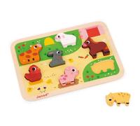 Janod Puzzle Chunky À la Ferme – Bois FSC – 7 pièces Multicolore