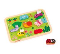 Janod Puzzle Chunky Le Jardin – Bois FSC, 7 pièces – Motricité fine dès 18 mois