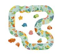 Janod - Circuit de Bain Premier Âge Dès 18 Mois - Parcours de Bain Composé de 14 pièces + 8 Animaux - Filet de Rangement et Séchage Inclus - Dès 18 Mois