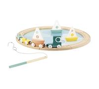 Janod – Circuit Voilier Bolid bois FSC & carton – Puzzle 4 pièces, 8 accessoires – Dès 2 ans