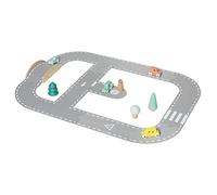 Janod - Circuit Voiture Bolid en Feutrine et Bois FSC - Jouet Premier Age - Circuit Feutrine + 4 Voitures + 5 Accessoires - Dès 2 Ans, J04631