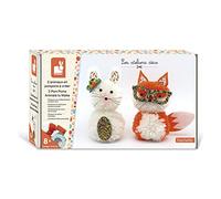 Janod - Coffret 2 Animaux en Pompons à Créer - Les Ateliers Déco - Kit Loisir Créatif Enfant - Motricité Fine et Concentration - Dès 8 Ans, J07919