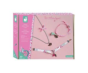 Janod - Coffret 3 Bijoux Rubans Fleurs à Créer - Les Ateliers Bijoux - Kit Loisir Créatif Enfant - Apprentissage Motricité Fine et Créativité - Dès 6 ans, J07928, Argent