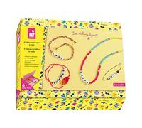 Janod - Coffret 4 Bijoux à Messages à Créer - Les Ateliers Bijoux - Kit Loisir Créatif Enfant - Apprentissage Motricité Fine et Créativité - Dès 6 ans, J07932