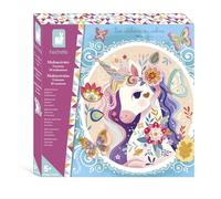 Janod - Coffret Créatif Multi-Activités Licorne - 13 Activités à Décorer - Mosaïques, Stickers Brillants & Papier Doré - Dès 6 Ans