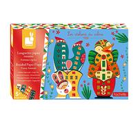 Janod - Coffret Languettes Papier Tressées Animaux Rigolos - Les Ateliers du Calme - Kit Loisir Créatif Enfant - Apprentissage Motricité fine et Concentration - Dès 5 ans, J07881